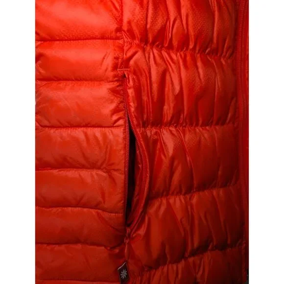 Athleta Downalicious Womens Small Orange Goose Down Puffer Vest Athleisure - Picture 9 of 9